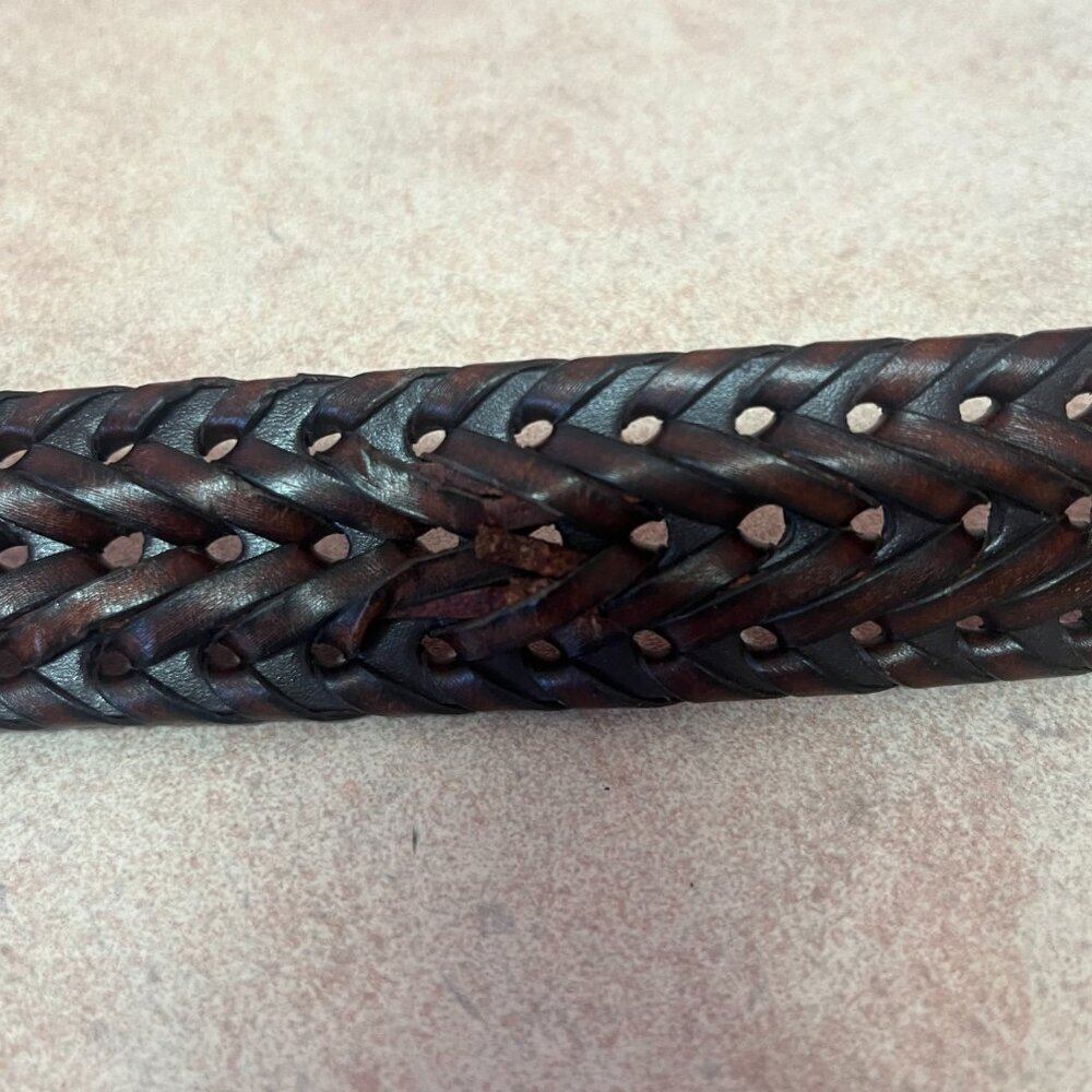 Dockers Braided Woven Brown Leather Western Belt Unisex - Picture 9 of 9